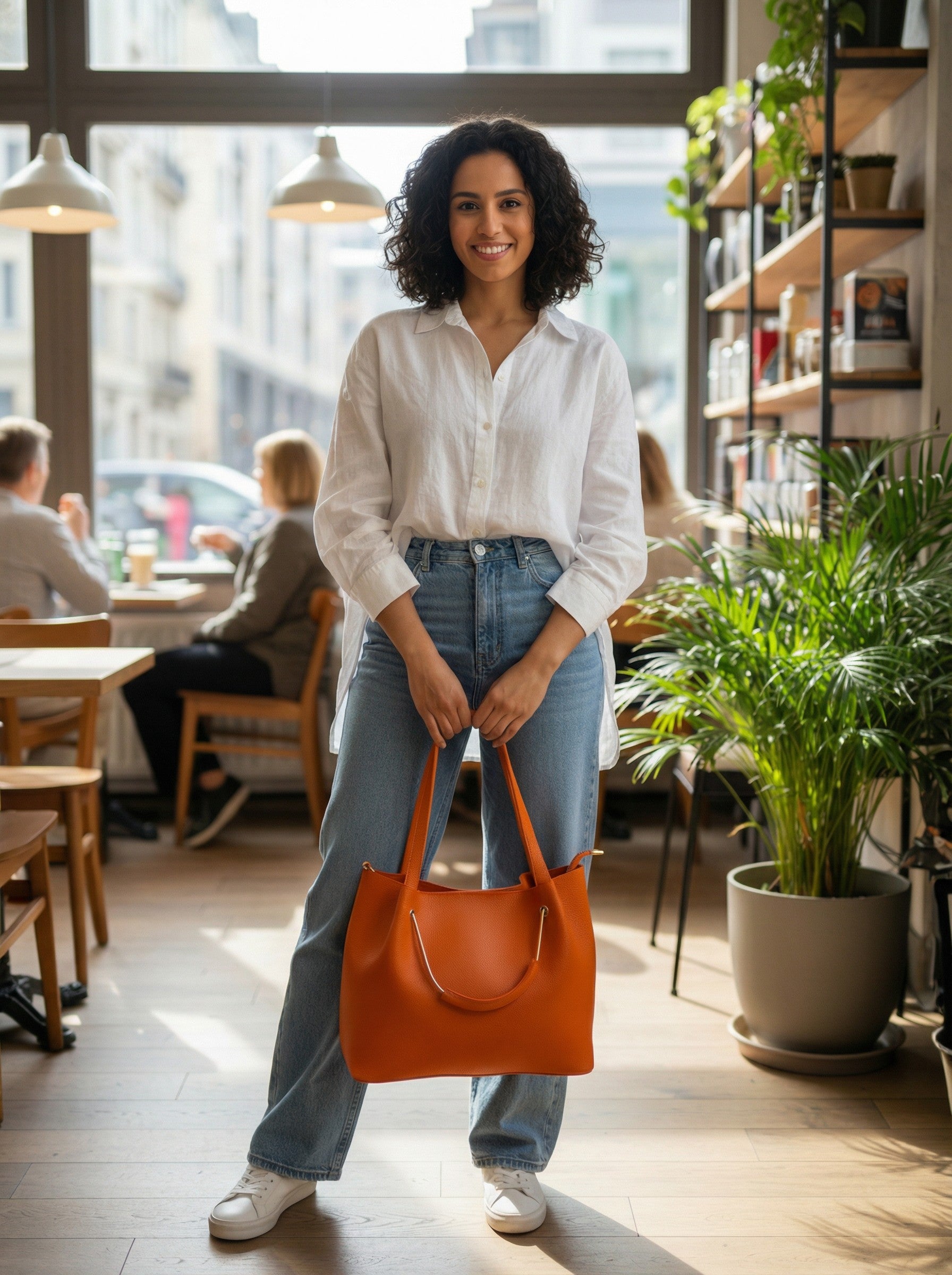 Modern City - Canlı Turuncu Omuz ve El Çantası