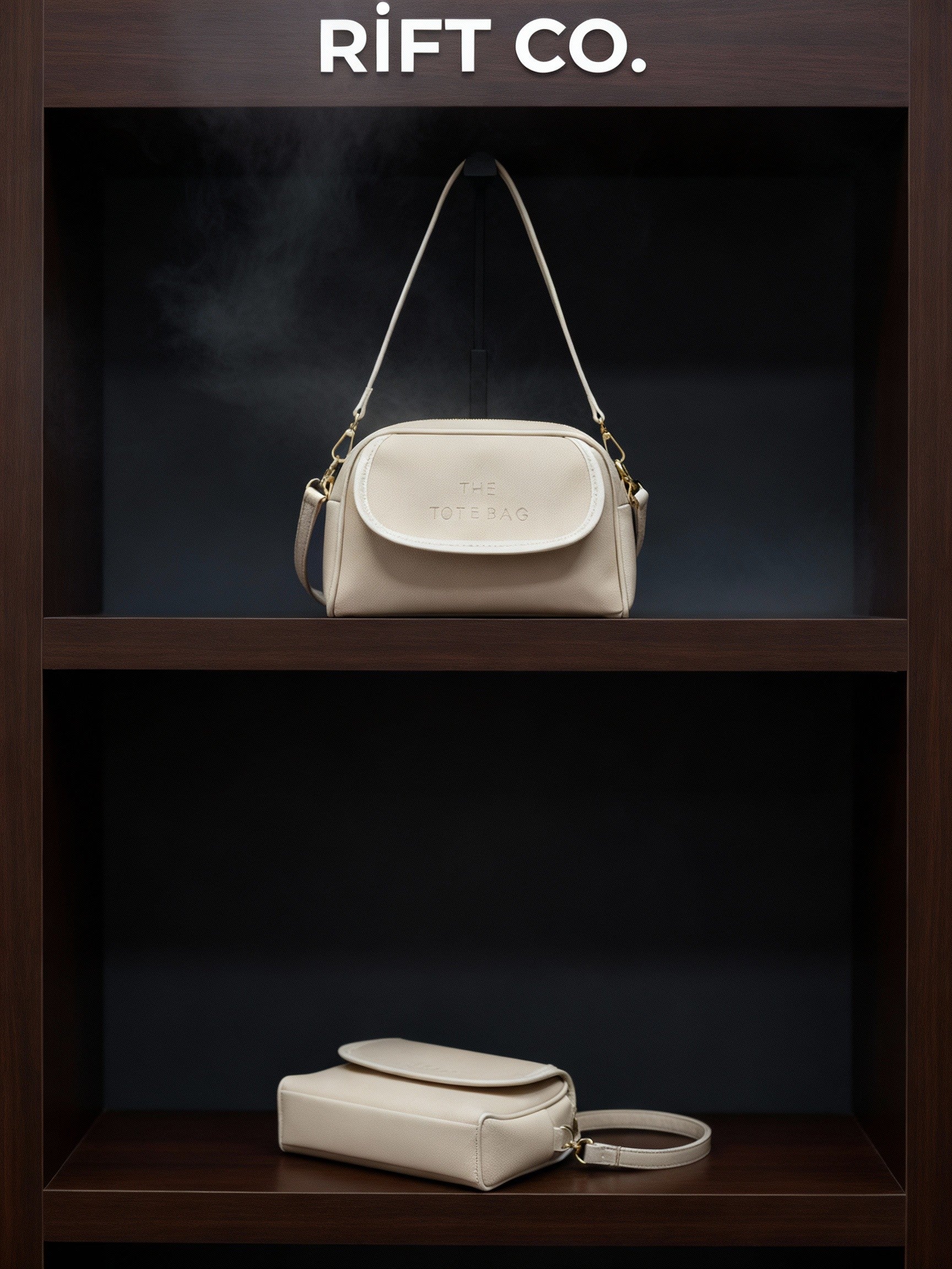 THE TOTEBAG Baskılı Mini Çapraz Çanta - Bej/Krem